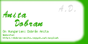 anita dobran business card